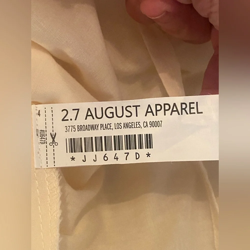 English Factory Cotton Tiered Midi Dress Ruffle V-Neck Cream SKU353 - Picture 11 of 12